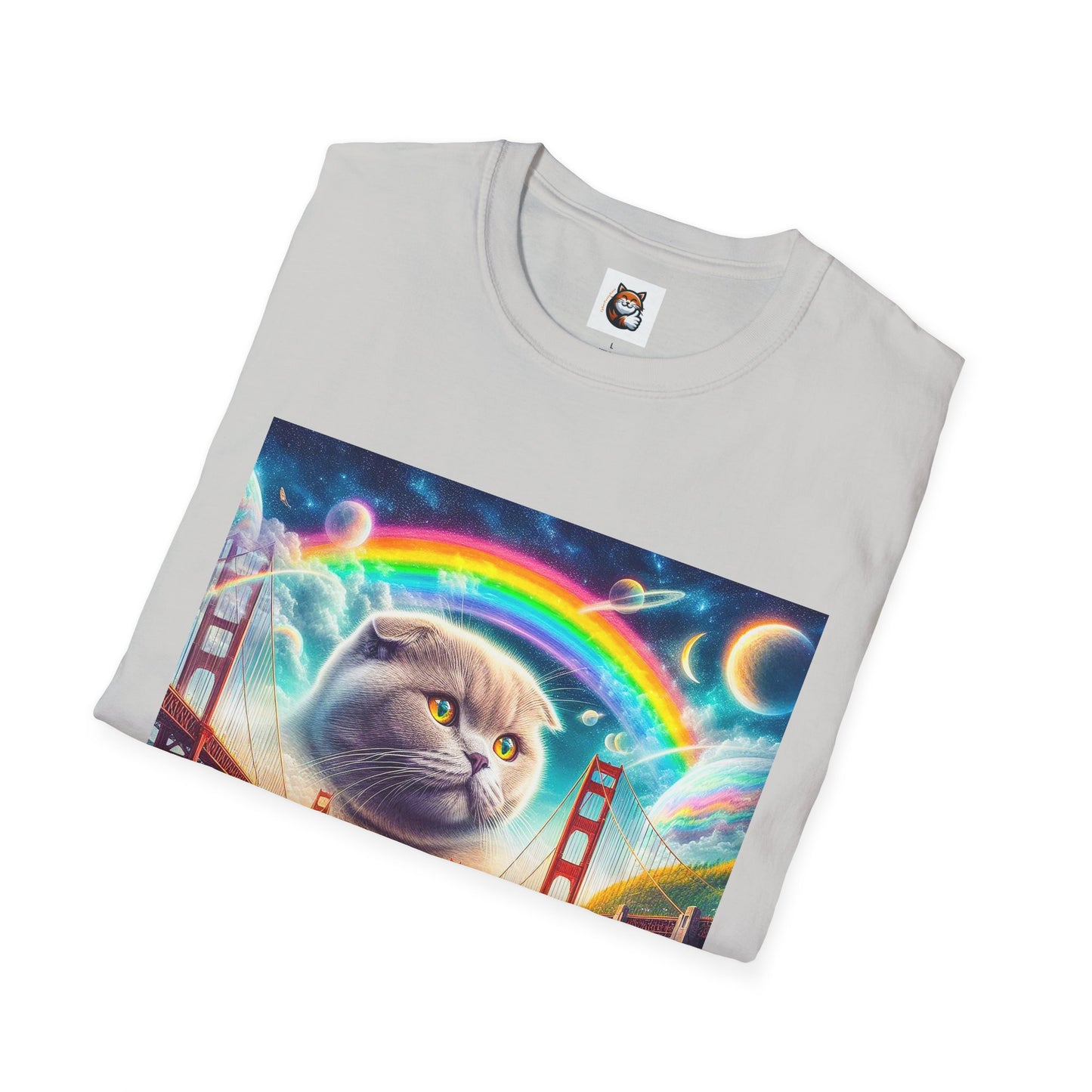 Scottish Fold Cat pretty rainbow  T-Shirt