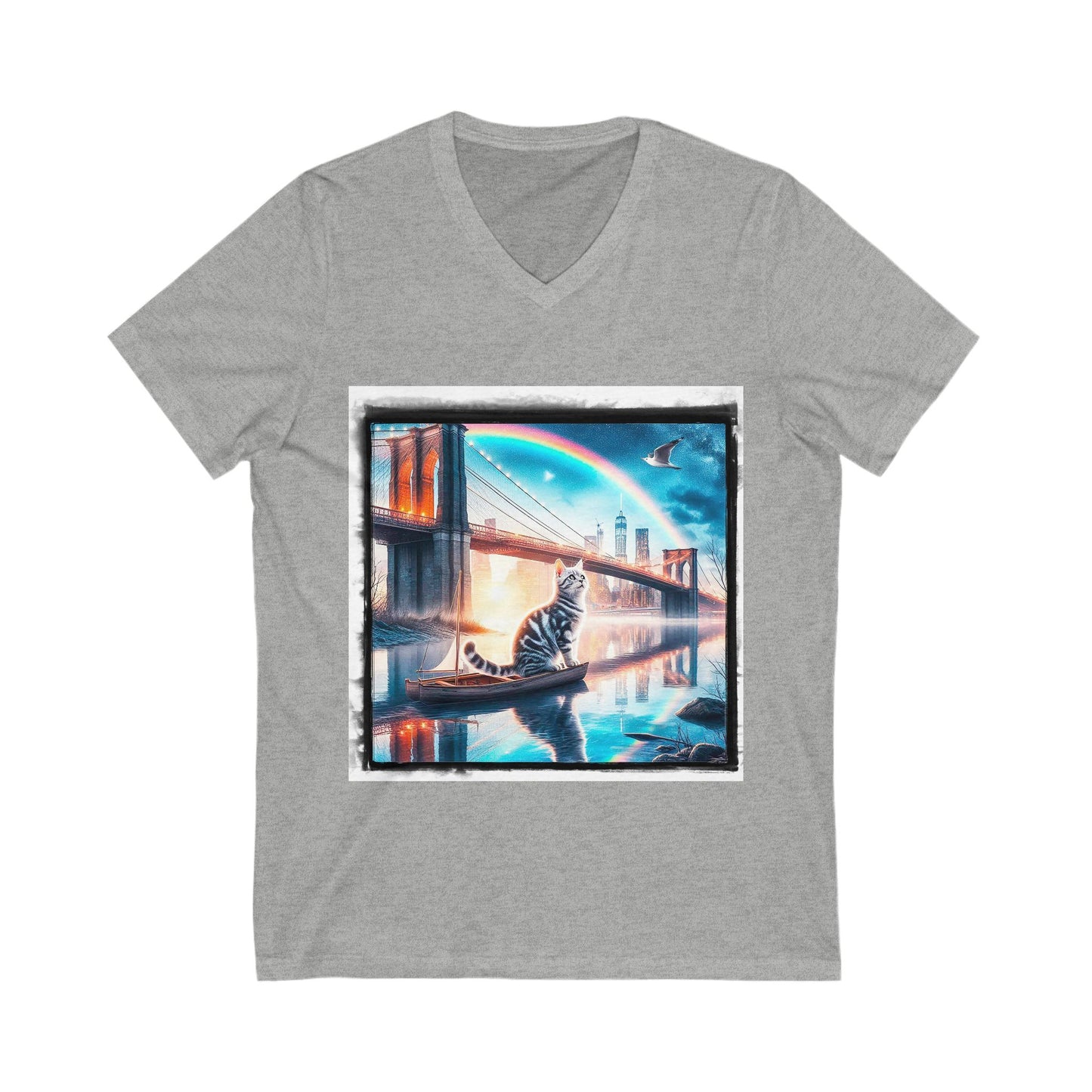 American Shorthair bridge Jersey Short Sleeve V-Neck Tee