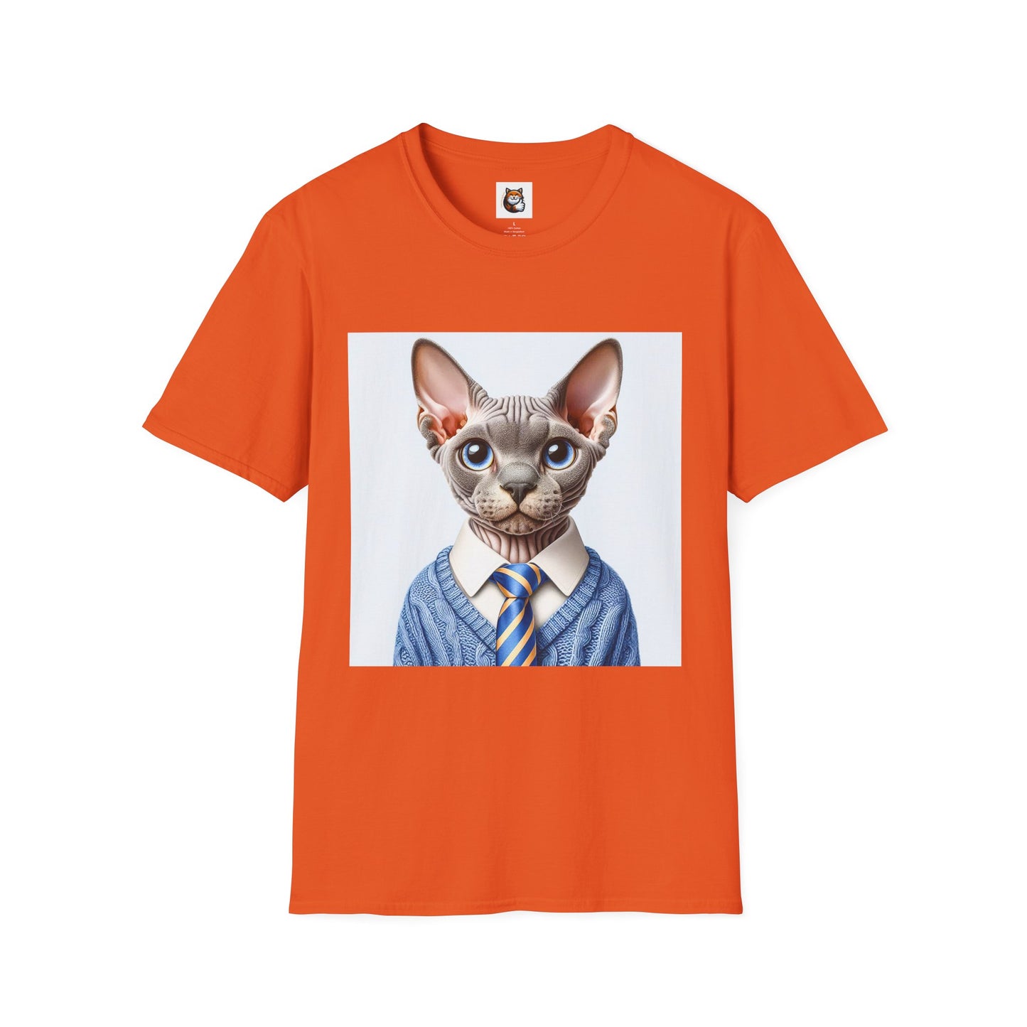 Devon Rex Cat business man Softstyle T-Shirt