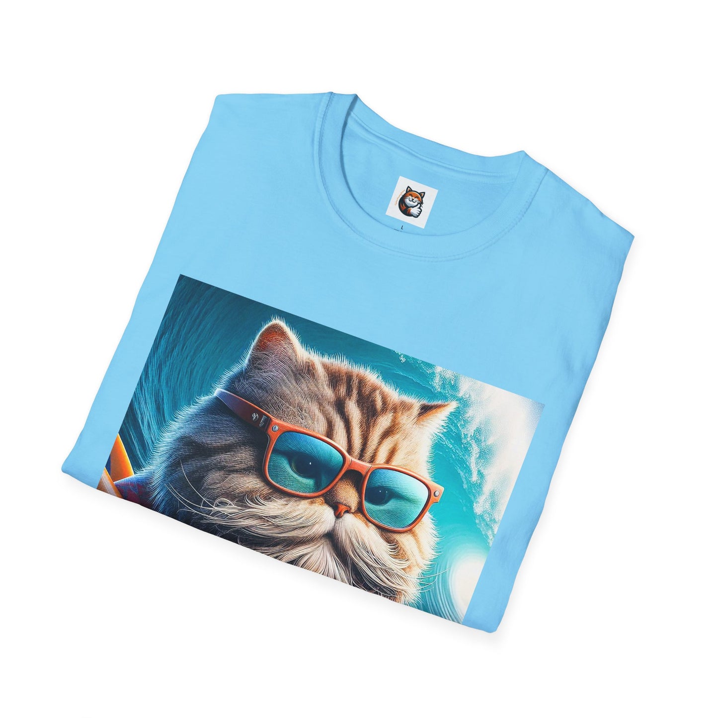 Selkirk Rex Cat T-Shirt old guy surfer