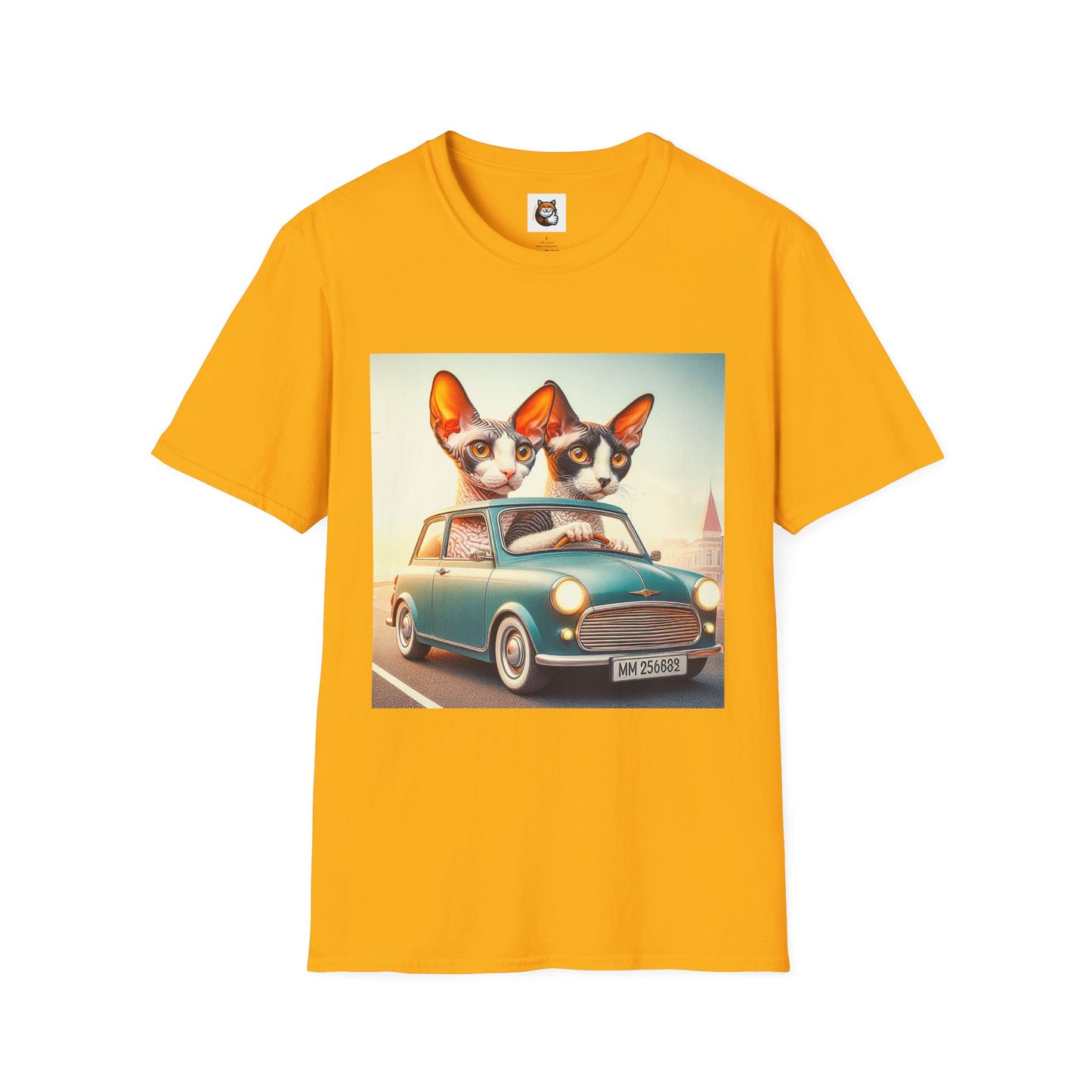 Wacky Cornish Rex Cat tiny car   T-Shirt