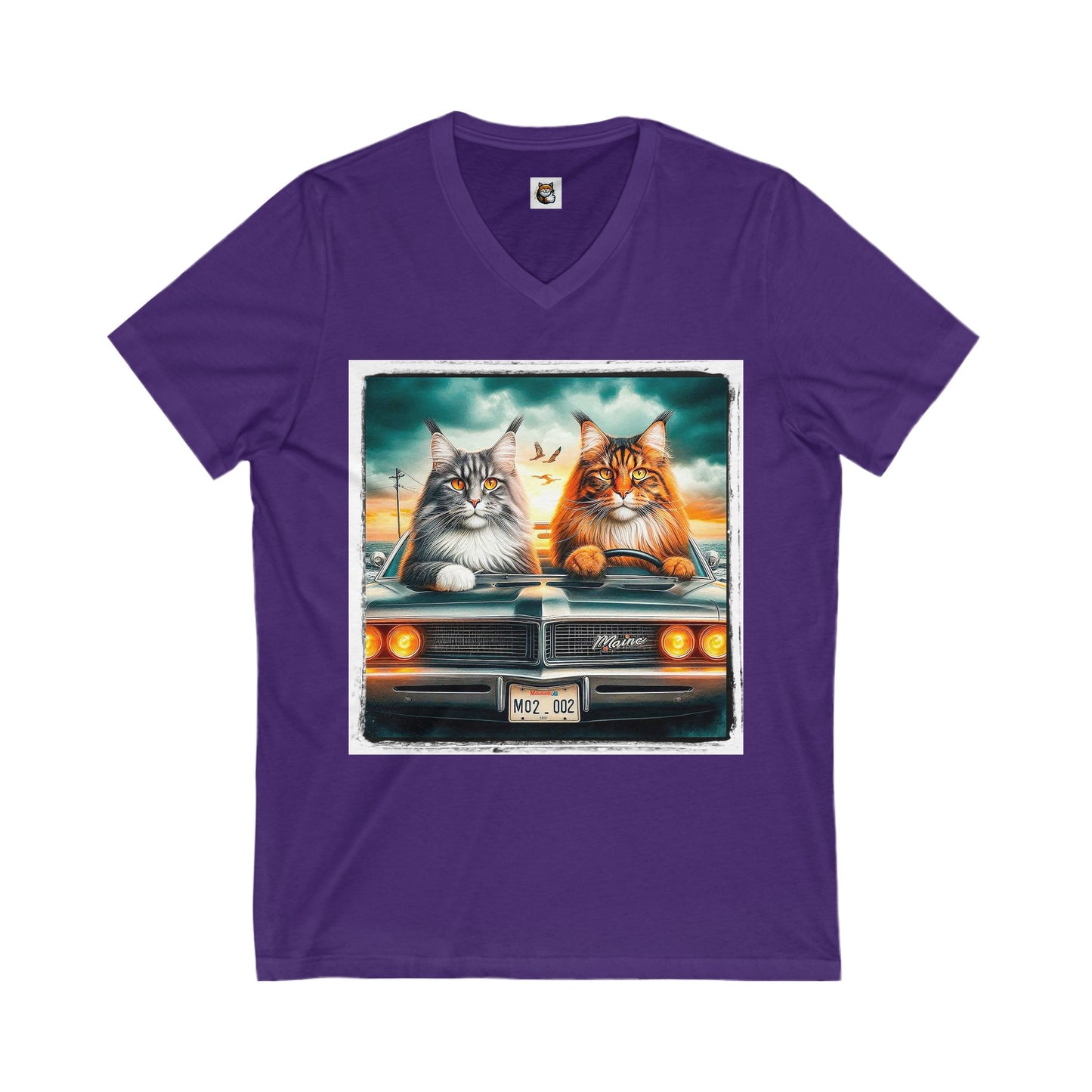 Wacky Maine Coon Unisex Jersey Short Sleeve V-Neck Tee
