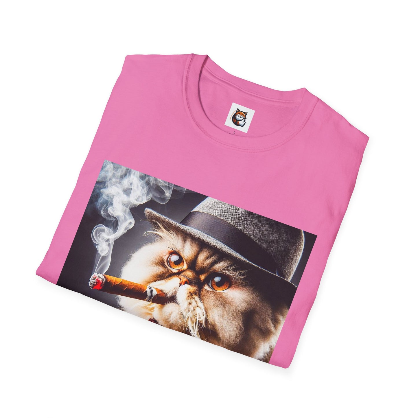 Selkirk Rex Cat T-Shirt cigar smoking