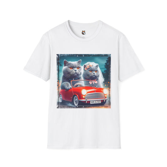Wacky British Shorthair tiny red car Softstyle T-Shirt