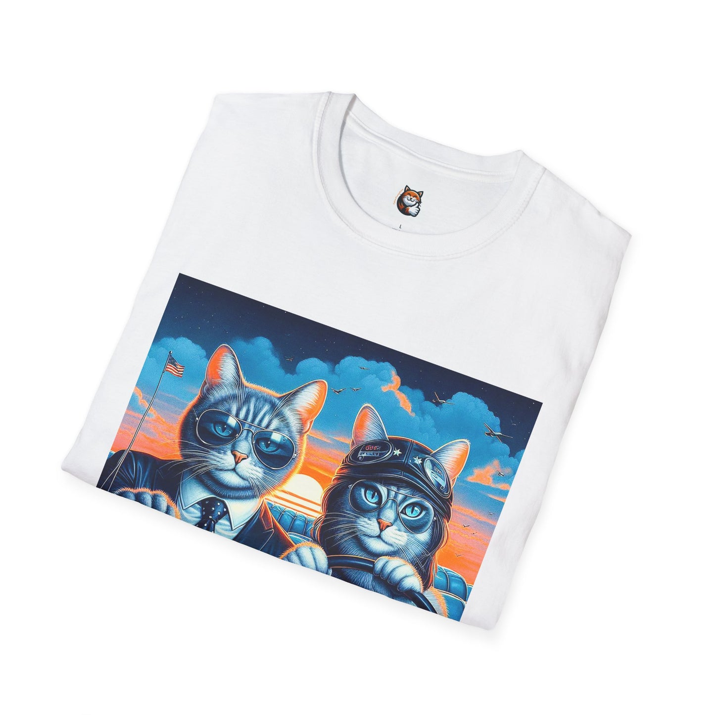 Wacky Russian Blue Cat cute couple driving  T-Shirt
