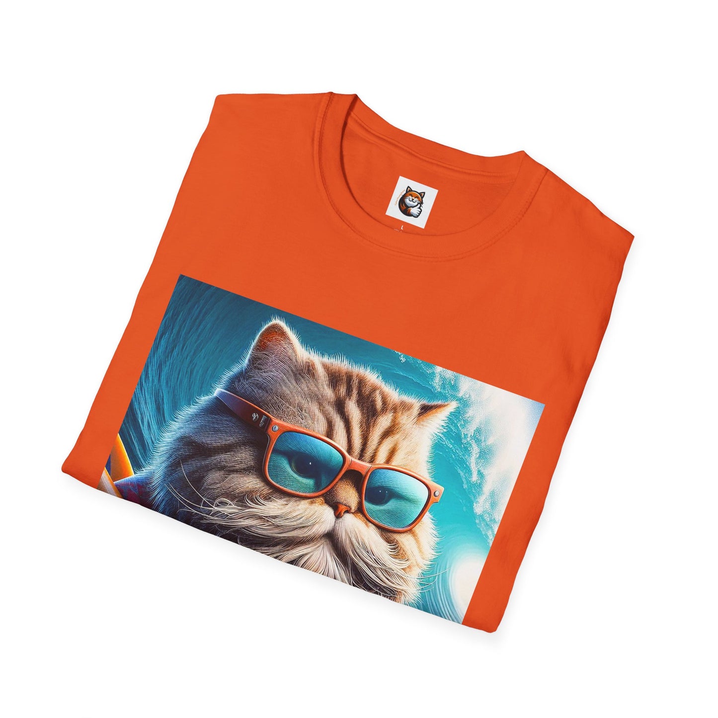 Selkirk Rex Cat T-Shirt old guy surfer