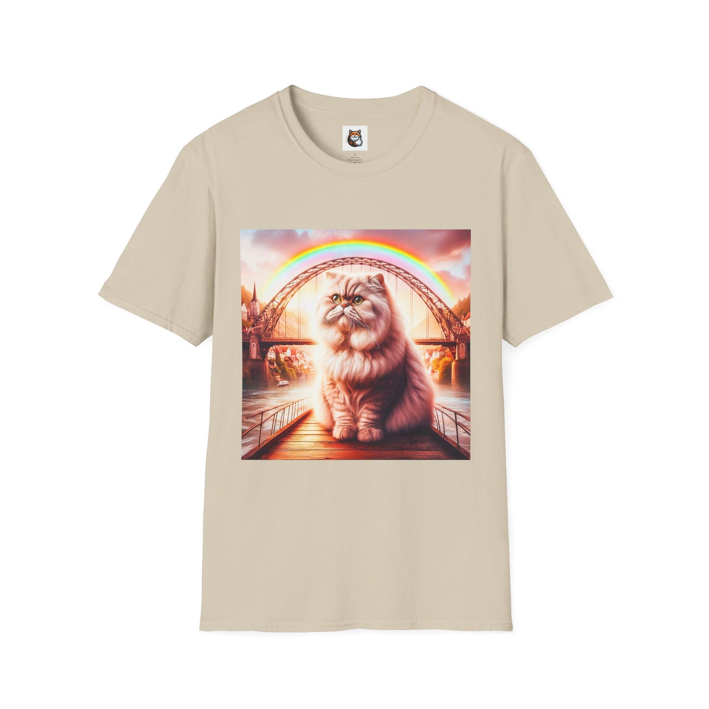 Selkirk Rex Cat T-Shirt rainbow bridge