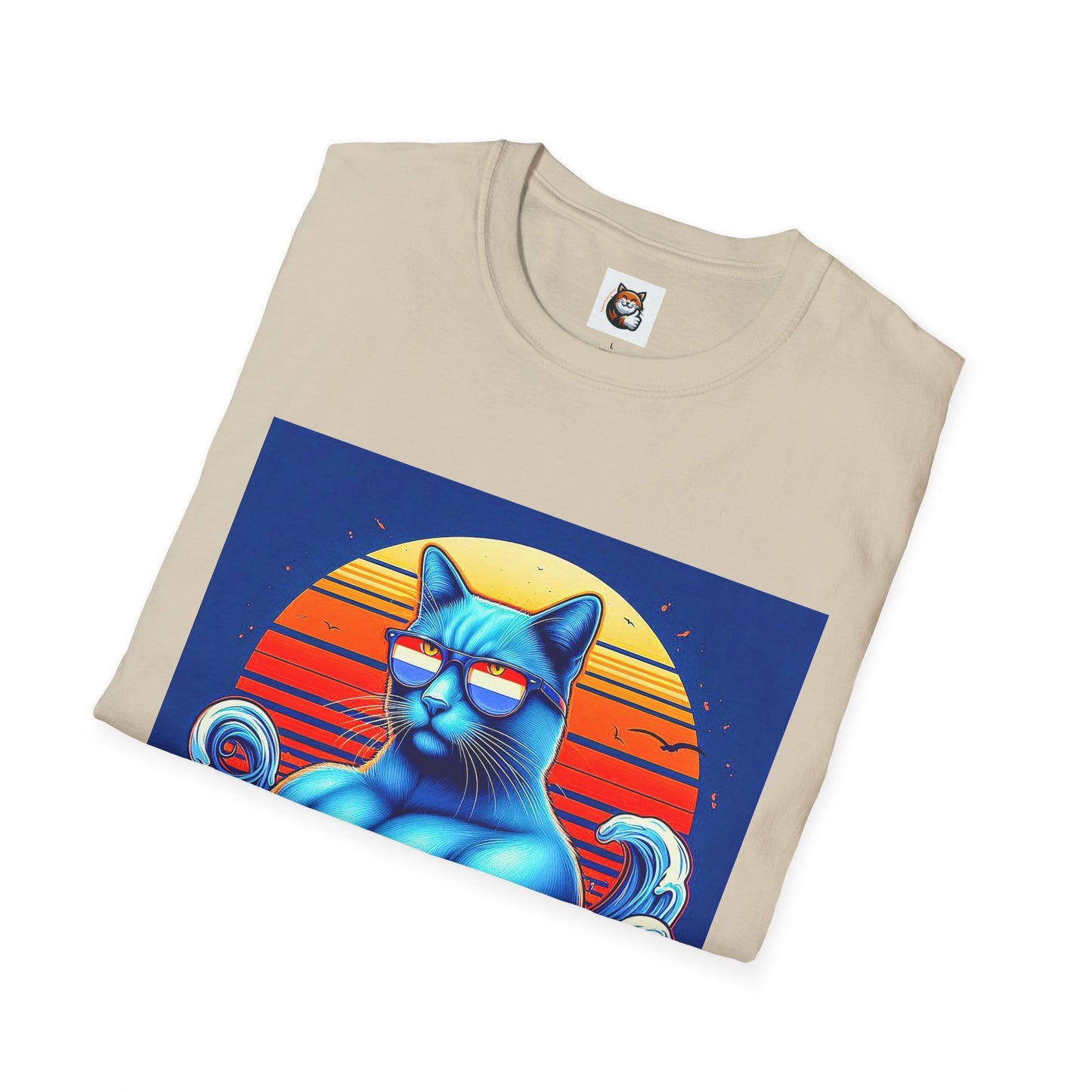 Russian Blue Cat Unisex Softstyle T-Shirt