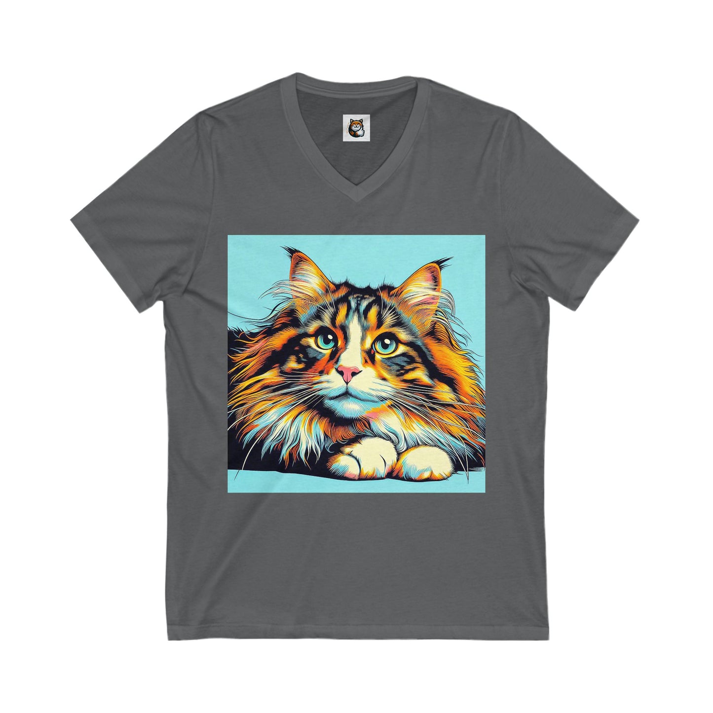 Norwegian Forest Cat Unisex Jersey Short Sleeve V-Neck Tee