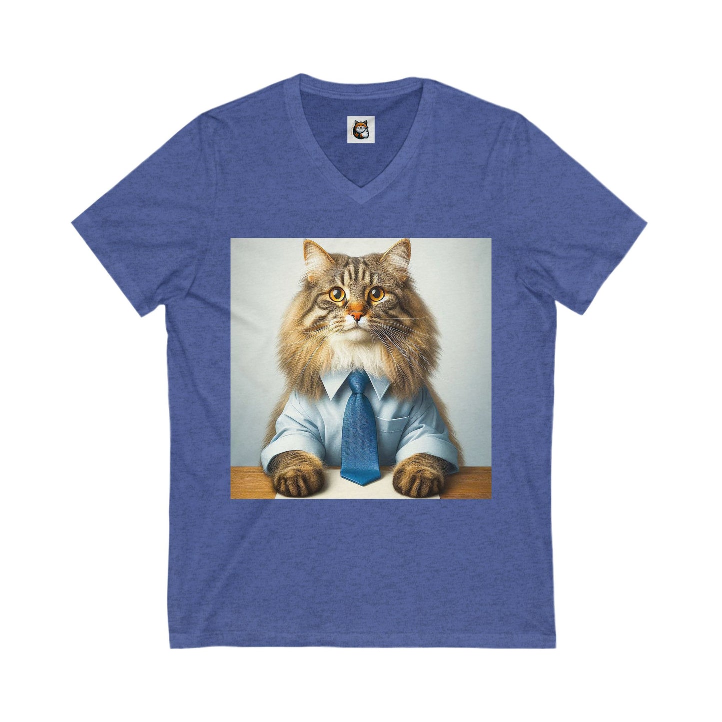 Norwegian Forest Cat Unisex Jersey Short Sleeve V-Neck Tee
