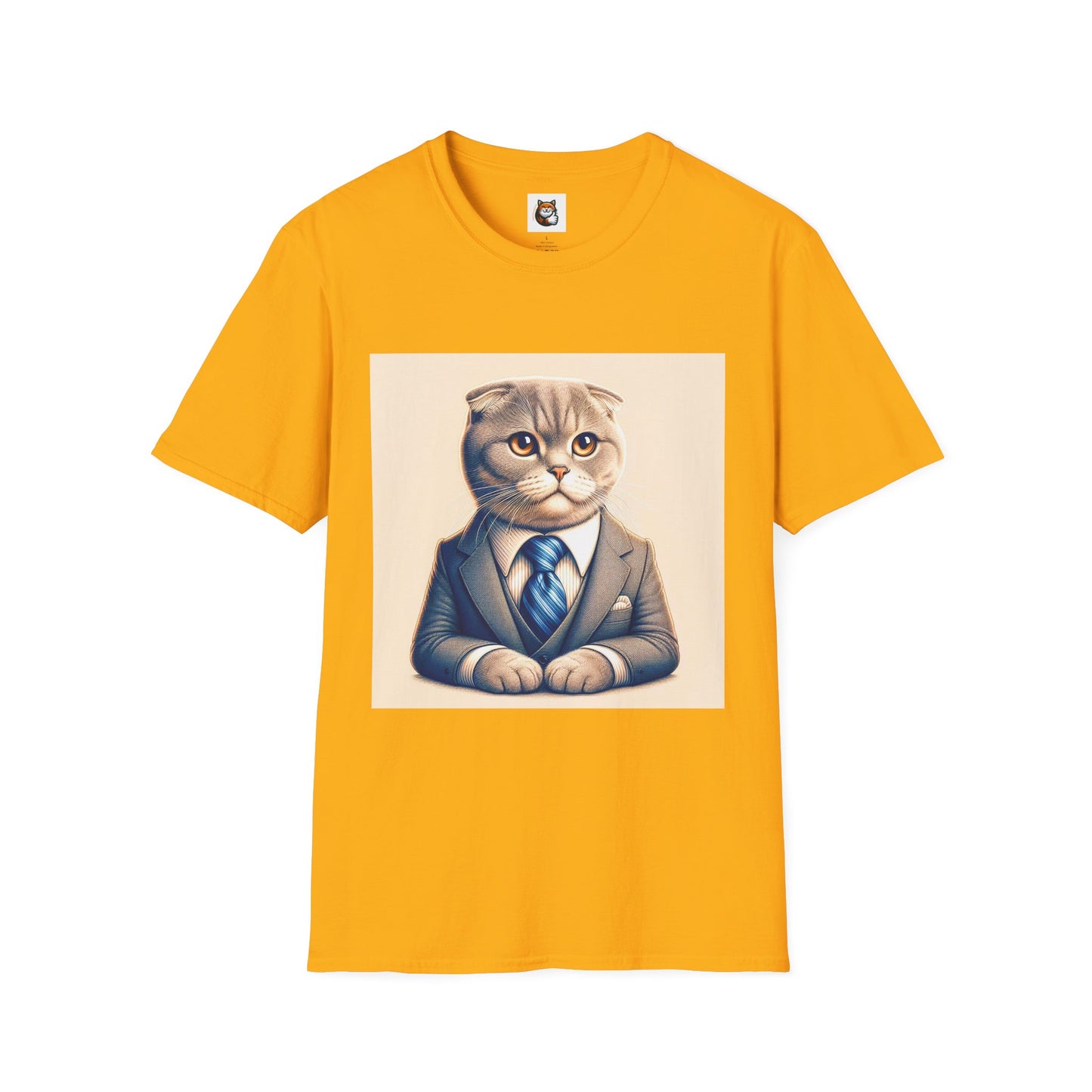 Scottish Fold Cat suit and tie  T-Shirt