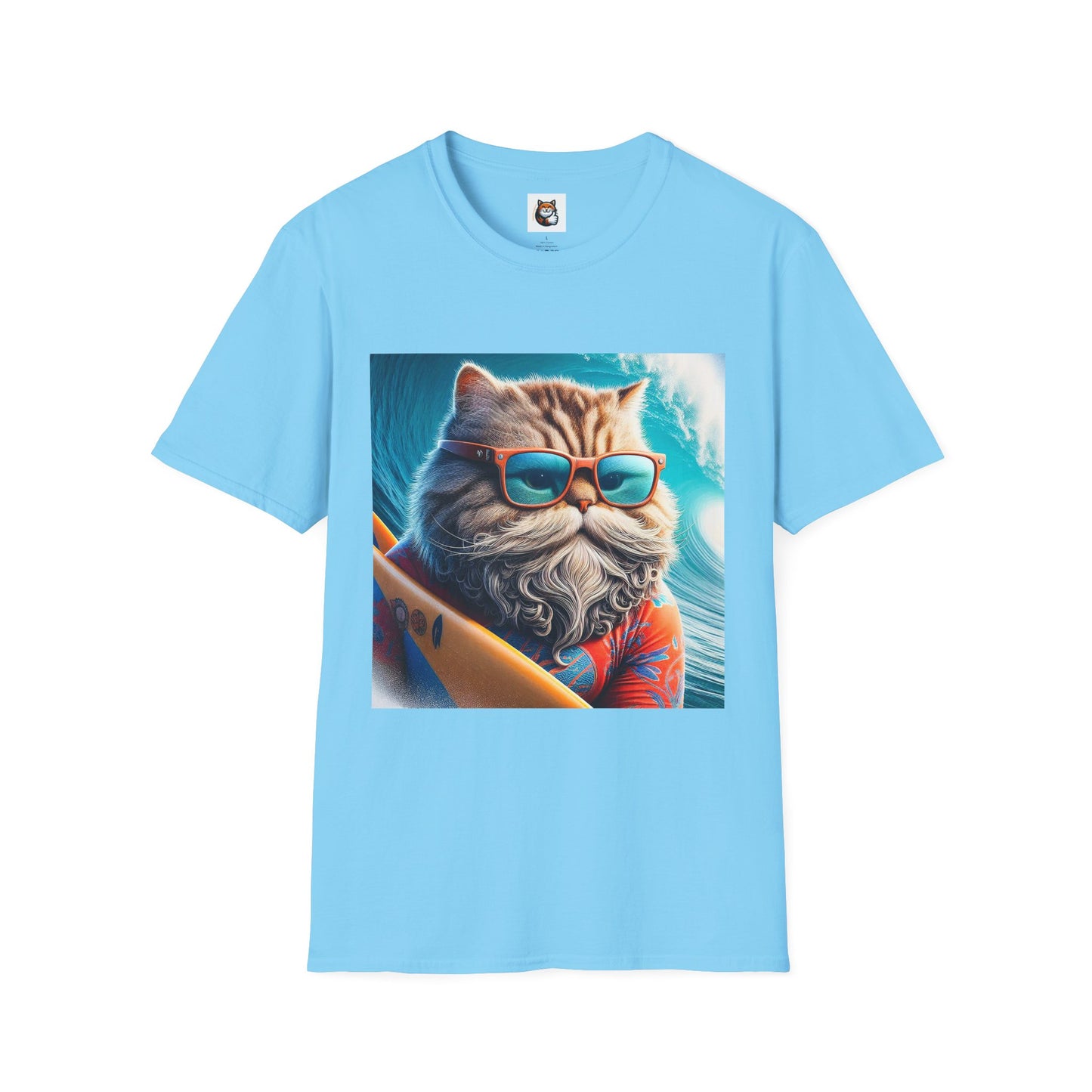 Selkirk Rex Cat T-Shirt old guy surfer