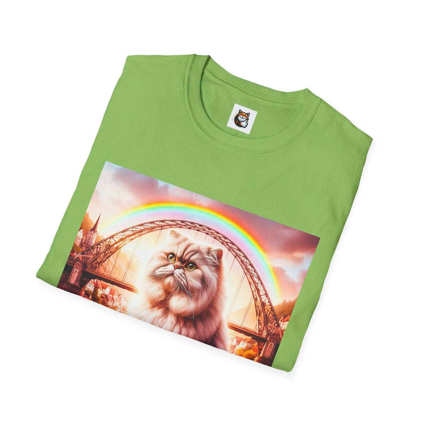 Selkirk Rex Cat T-Shirt rainbow bridge