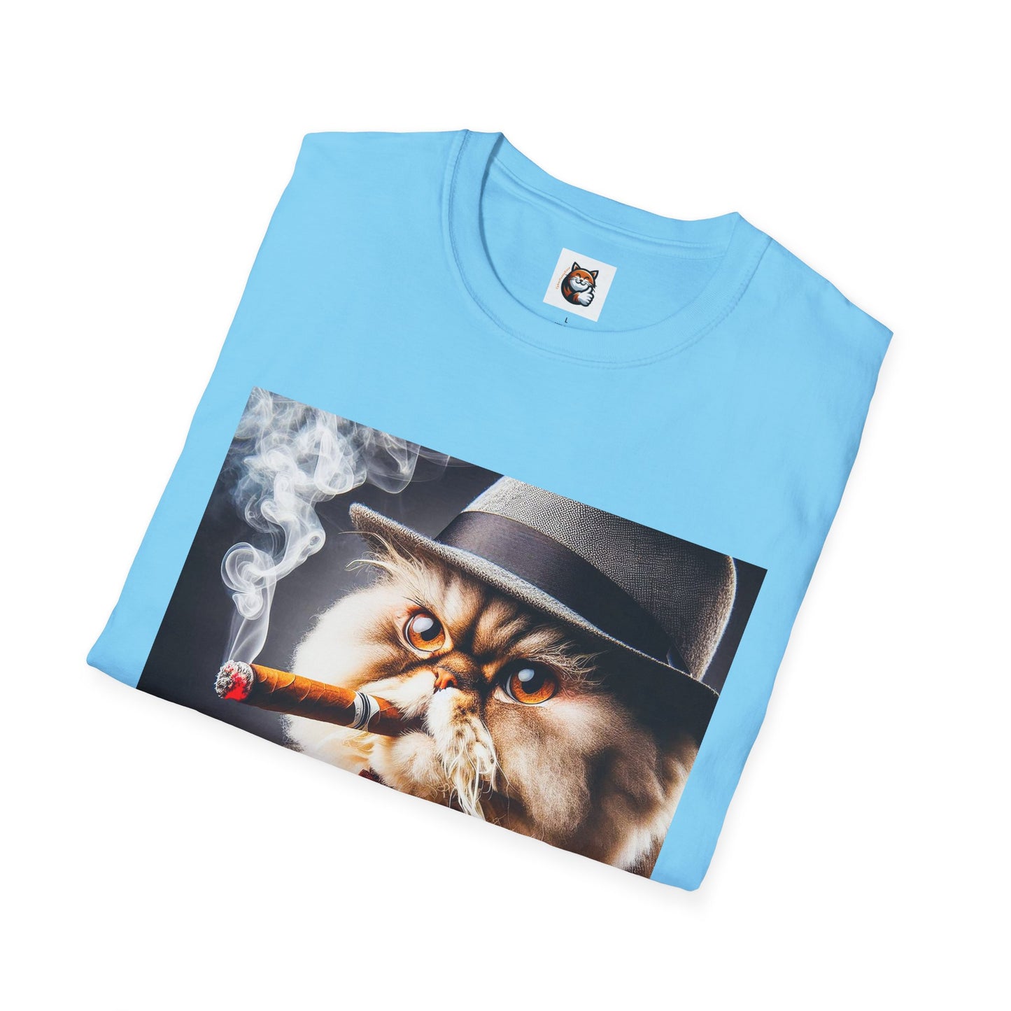 Selkirk Rex Cat T-Shirt cigar smoking
