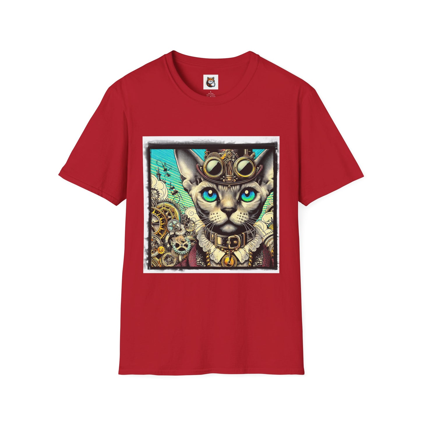 Devon Rex Cat steam punk Softstyle T-Shirt