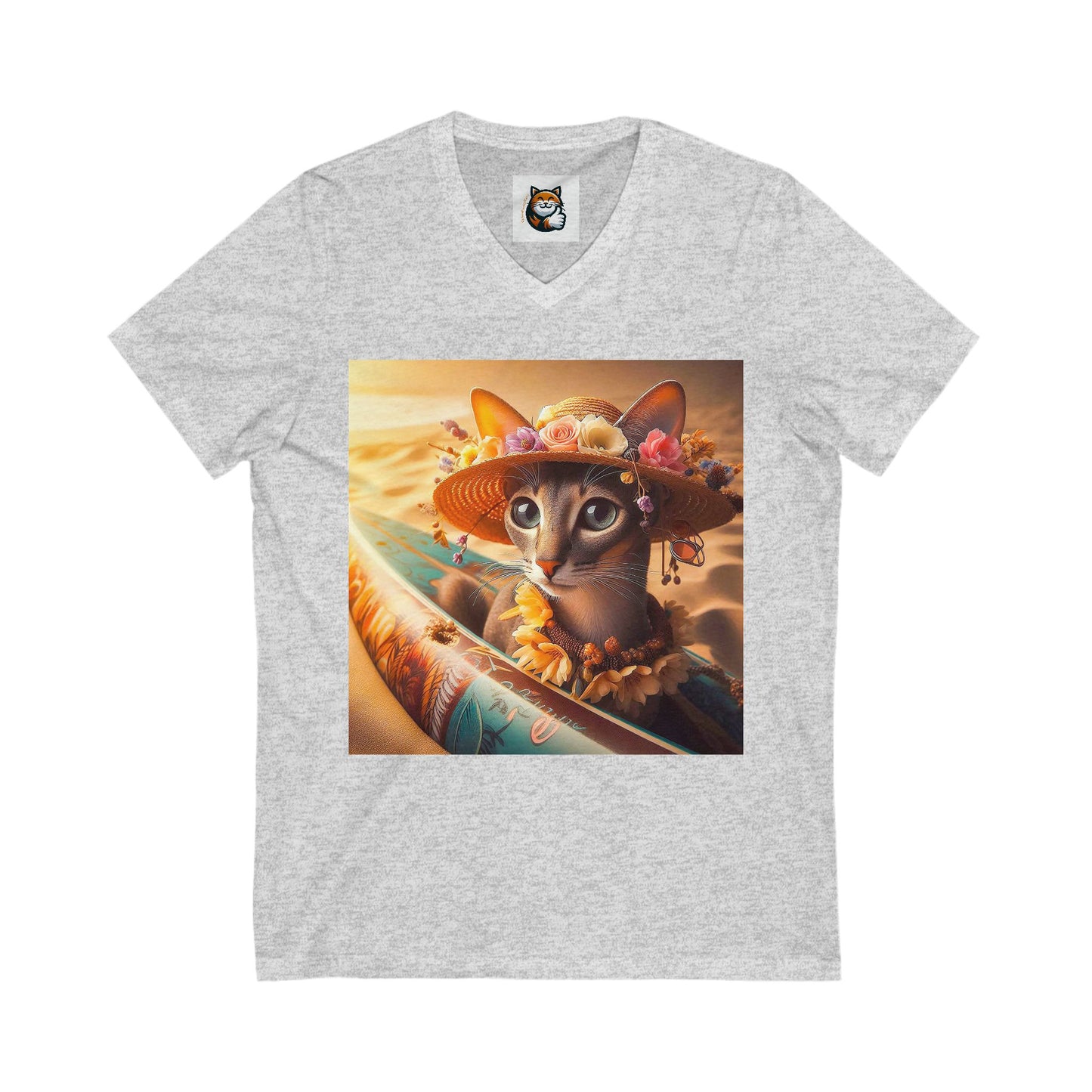 Oriental Shorthair Unisex Jersey Short Sleeve V-Neck Tee