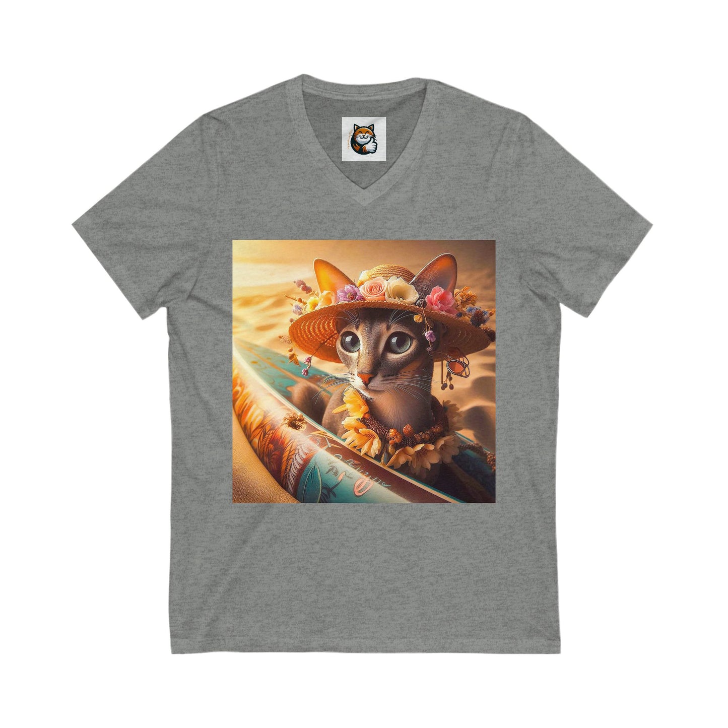 Oriental Shorthair Unisex Jersey Short Sleeve V-Neck Tee