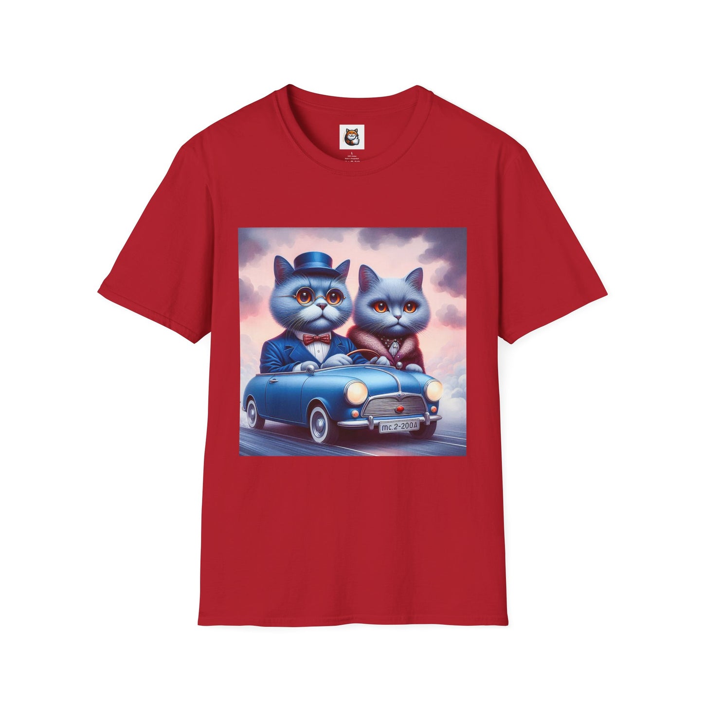 Russian Blue Cat tiny car  T-Shirt