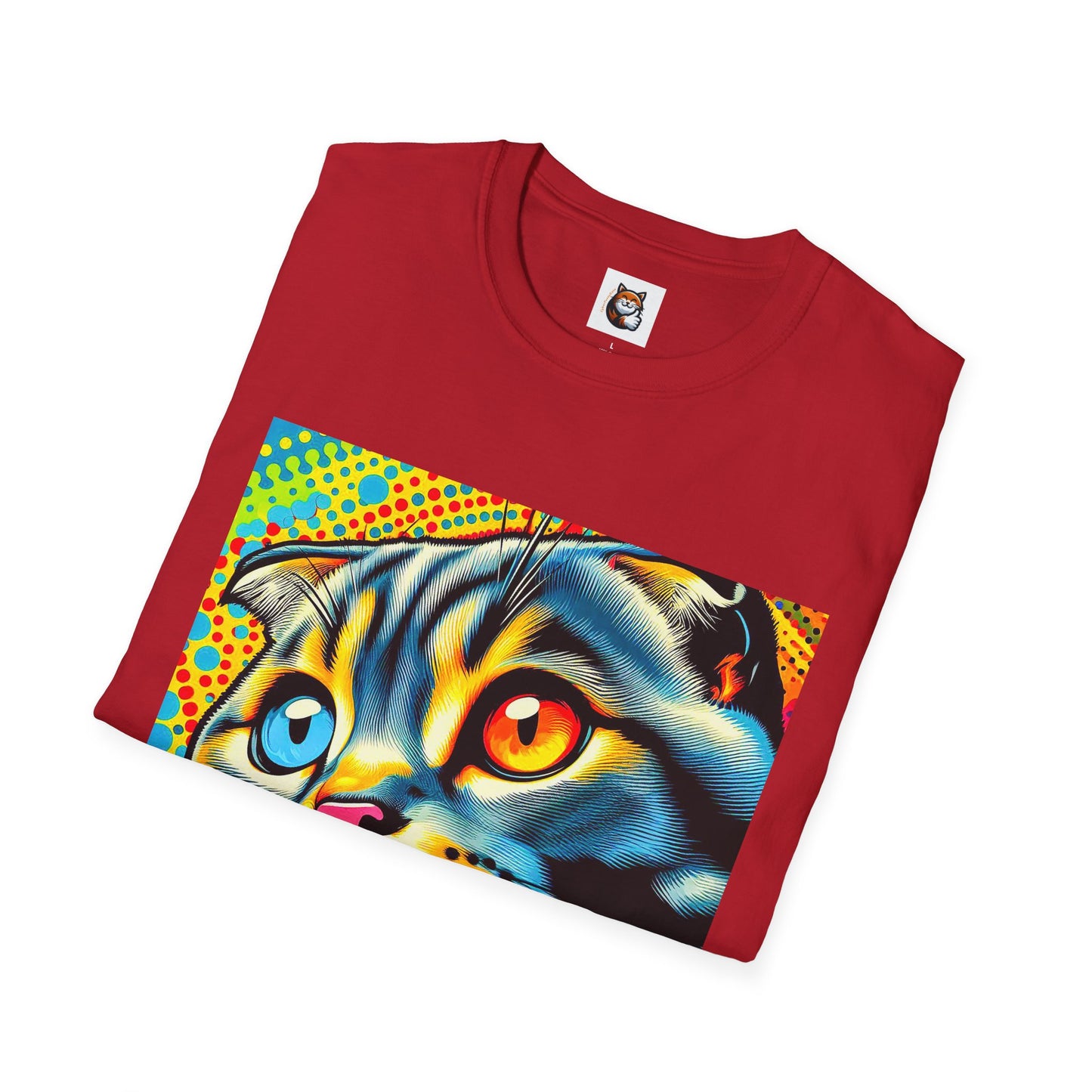 Scottish Fold Cat yellow comic book shirt