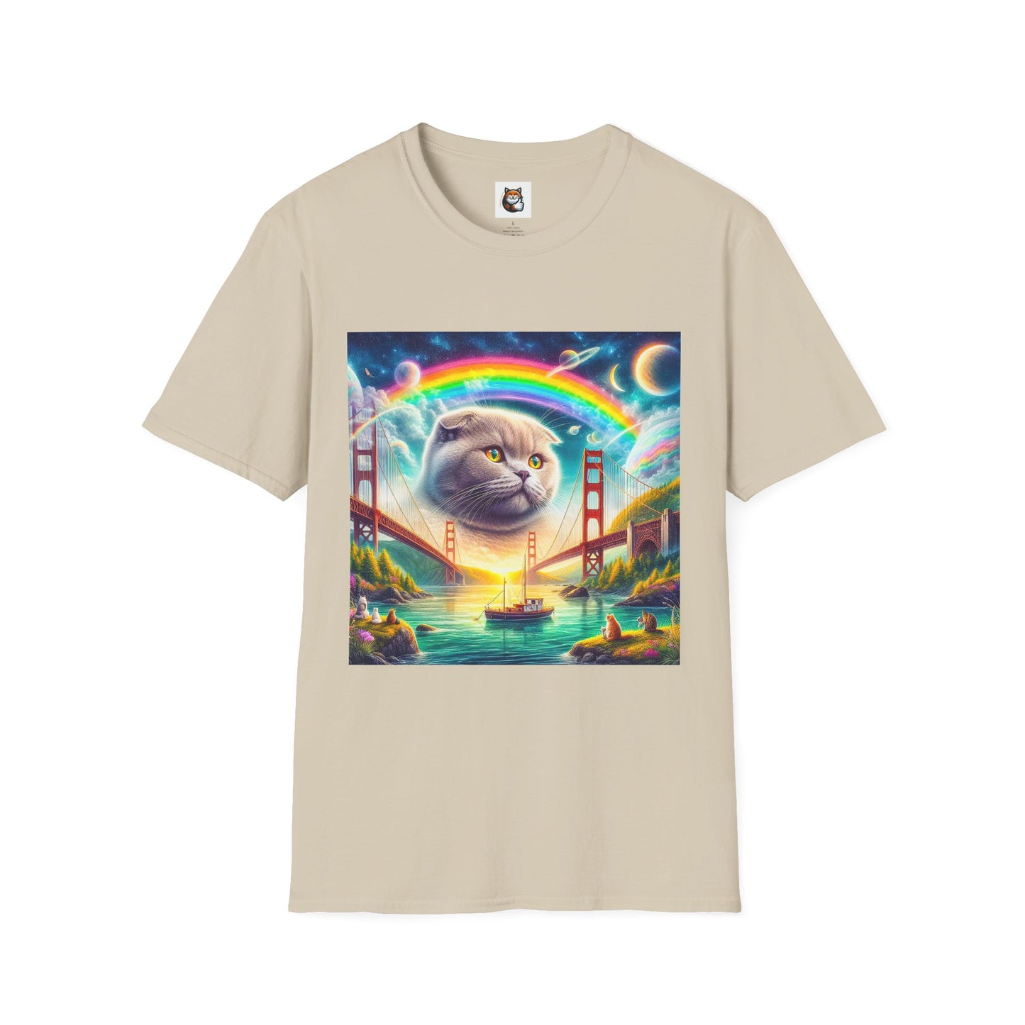 Scottish Fold Cat pretty rainbow  T-Shirt