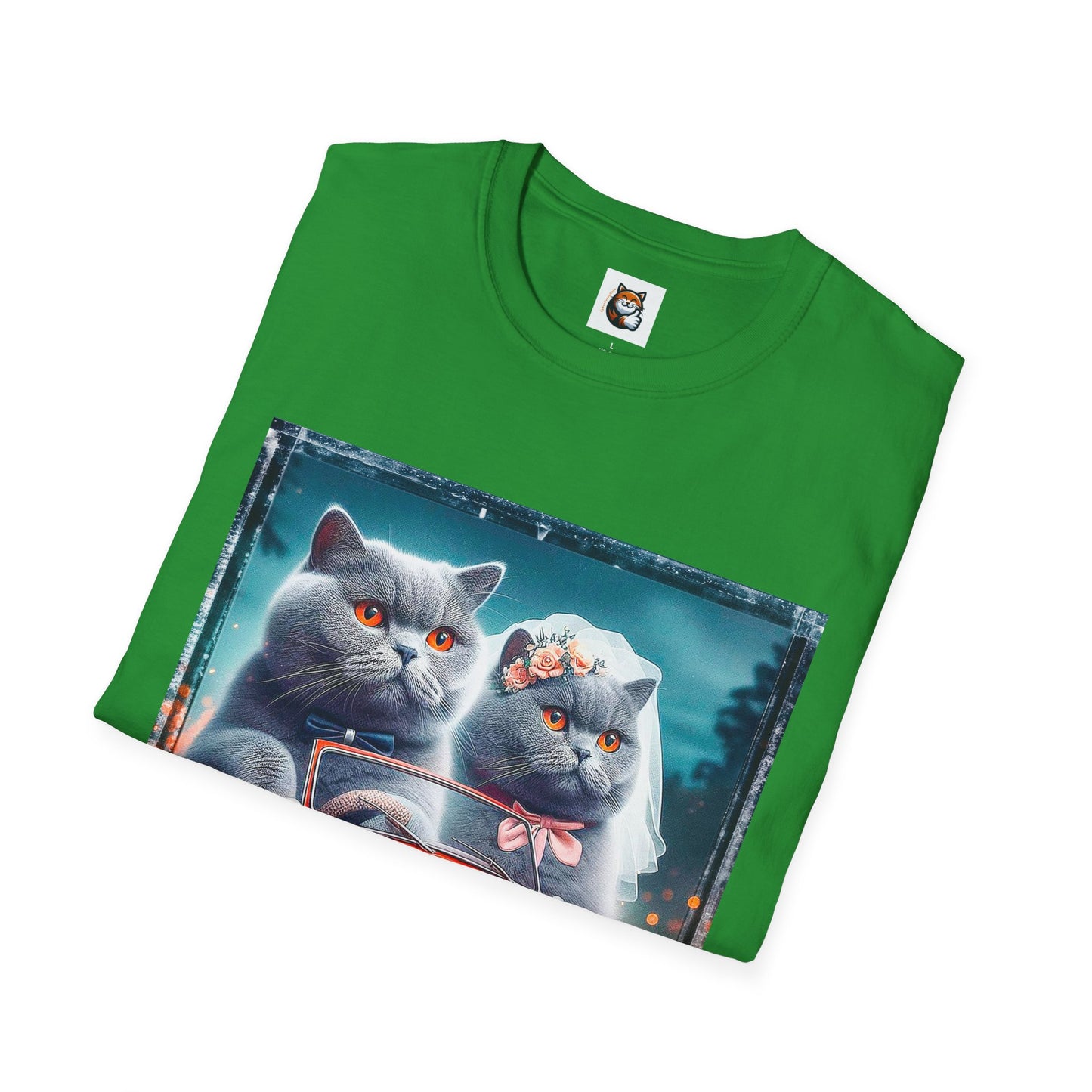 Wacky British Shorthair tiny red car Softstyle T-Shirt