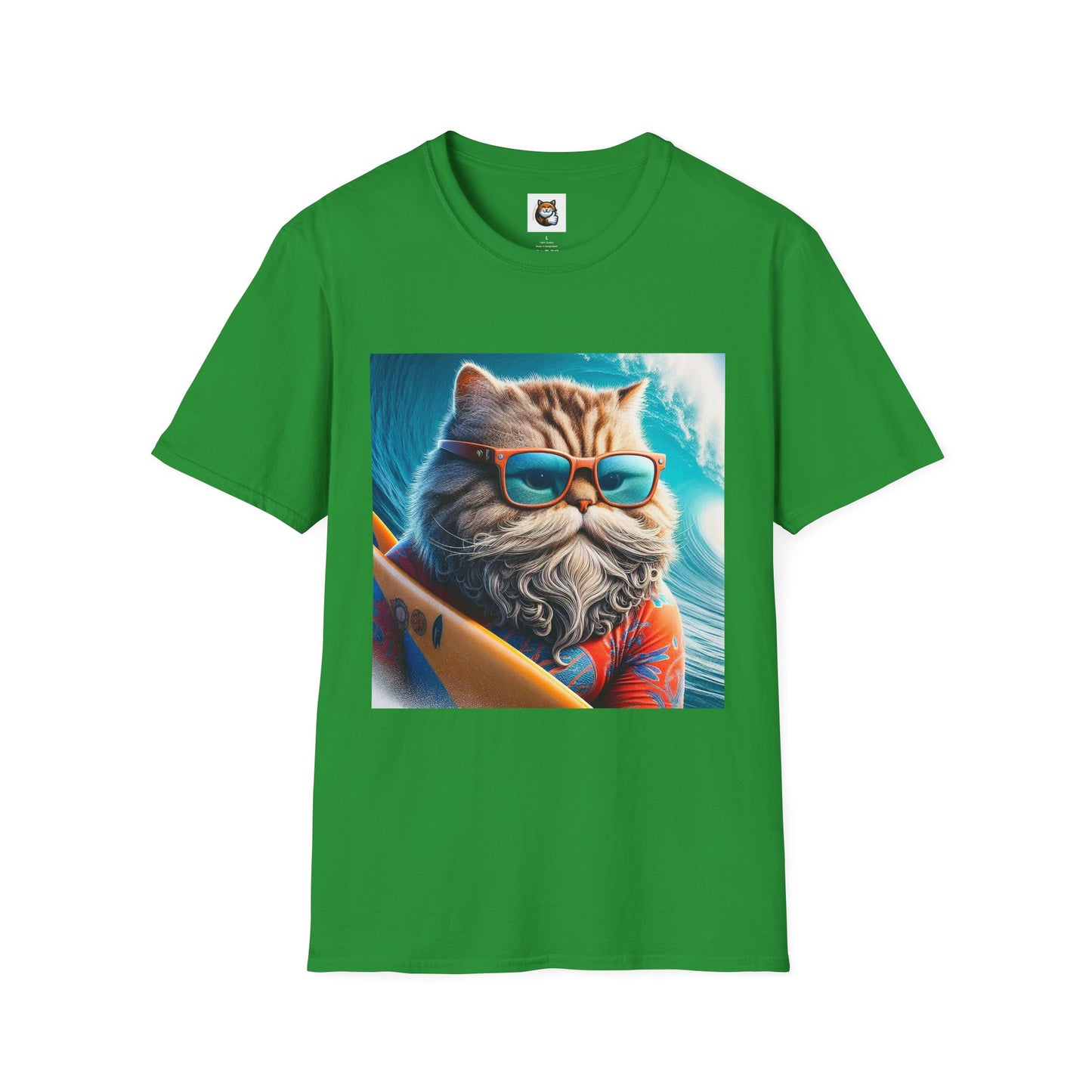 Selkirk Rex Cat T-Shirt old guy surfer