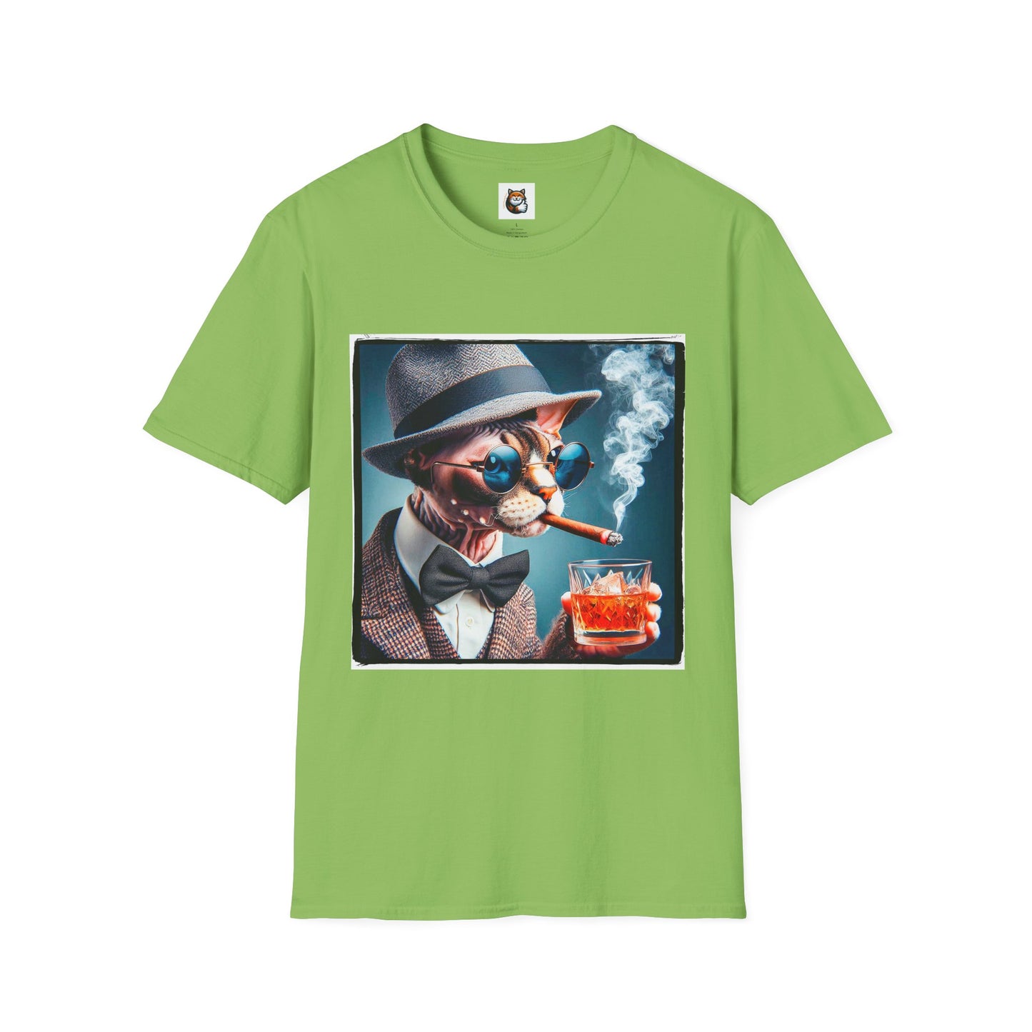 Devon Rex Cat smoking Softstyle T-Shirt
