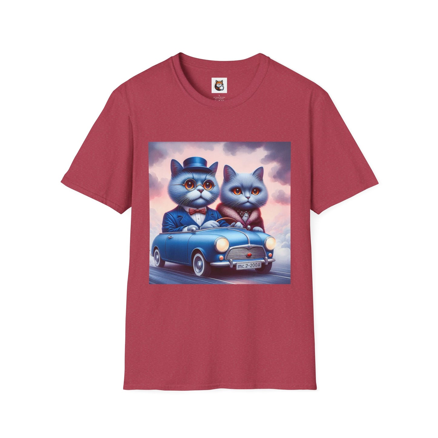 Russian Blue Cat tiny car  T-Shirt