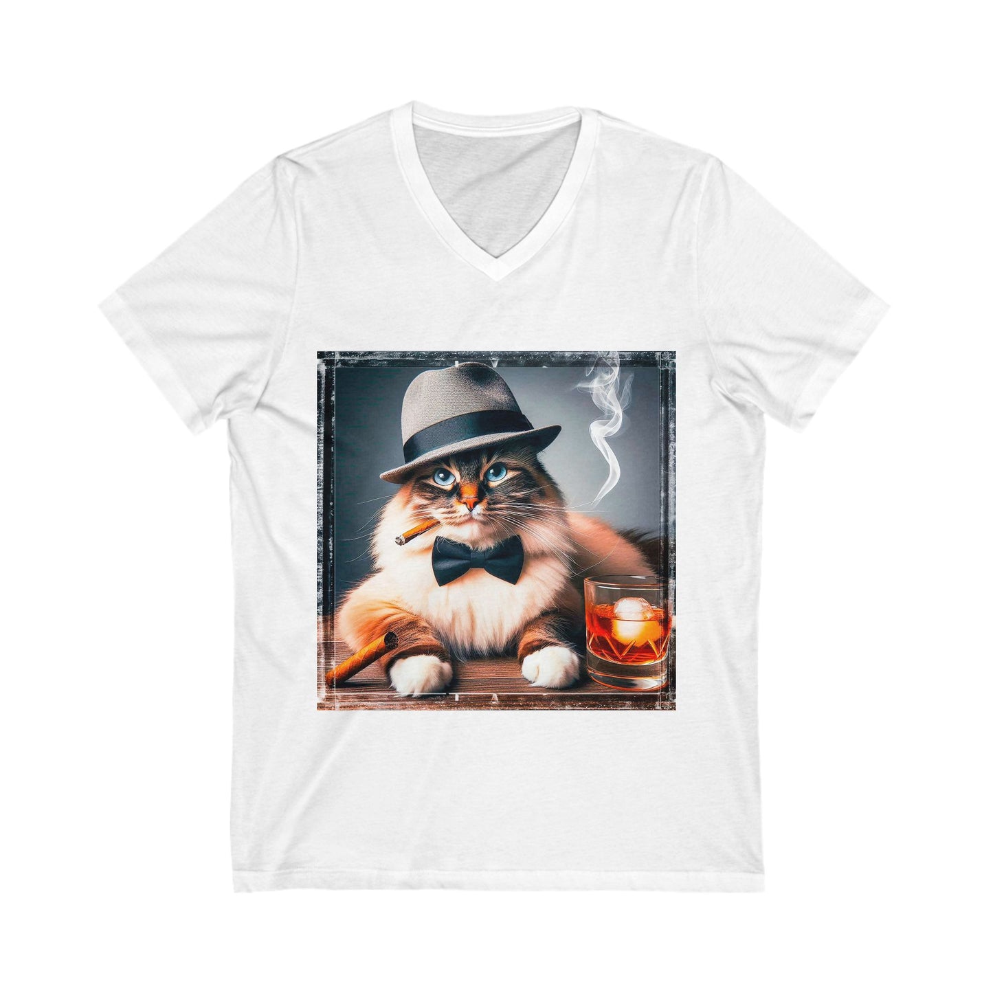 Birman bow tie  Jersey Short Sleeve V-Neck Tee