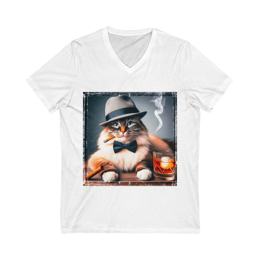 Birman bow tie  Jersey Short Sleeve V-Neck Tee