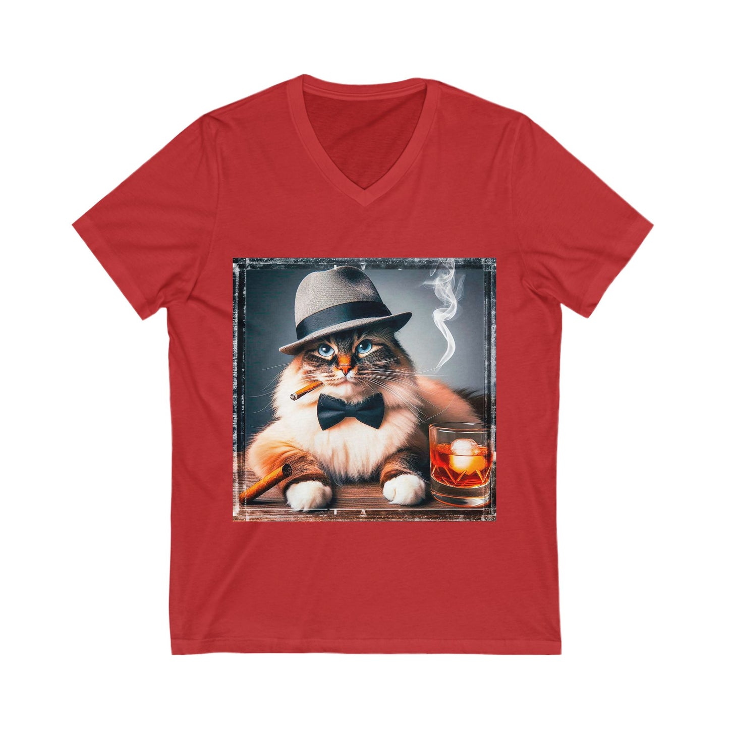 Birman bow tie  Jersey Short Sleeve V-Neck Tee