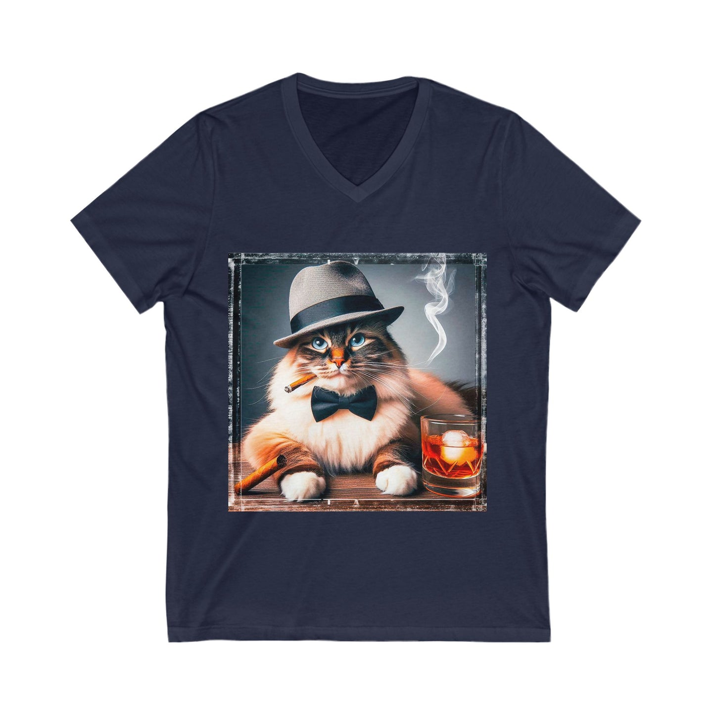 Birman bow tie  Jersey Short Sleeve V-Neck Tee