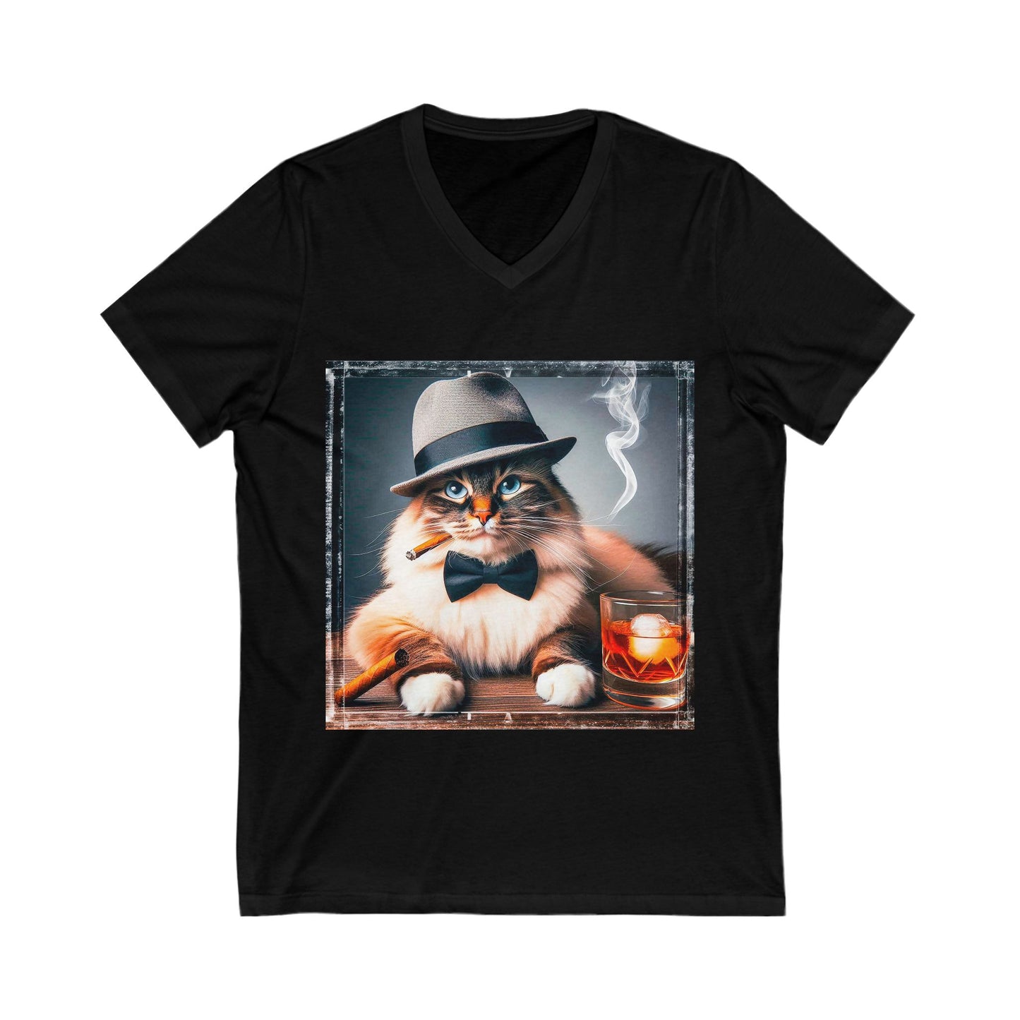 Birman bow tie  Jersey Short Sleeve V-Neck Tee