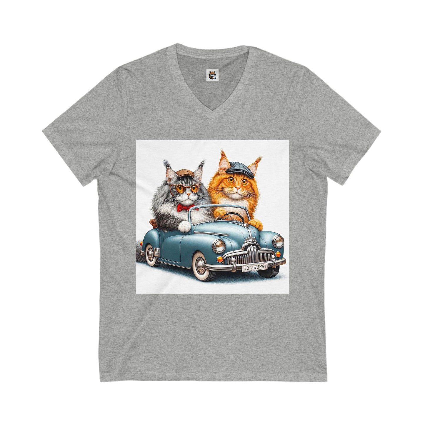 Wacky Maine Coon Unisex Jersey Short Sleeve V-Neck Tee