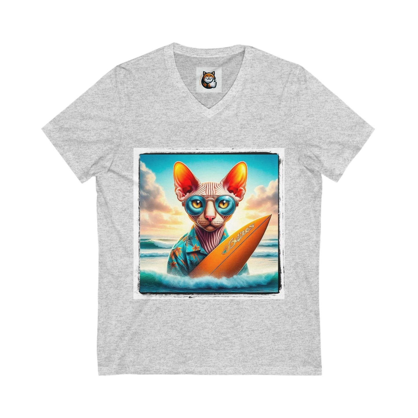 Cornish Rex Cat surfer Tee by Printify
