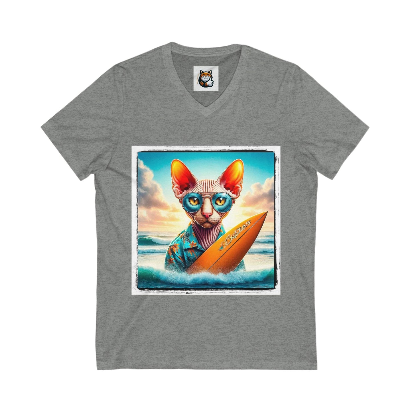 Cornish Rex Cat surfer Tee by Printify