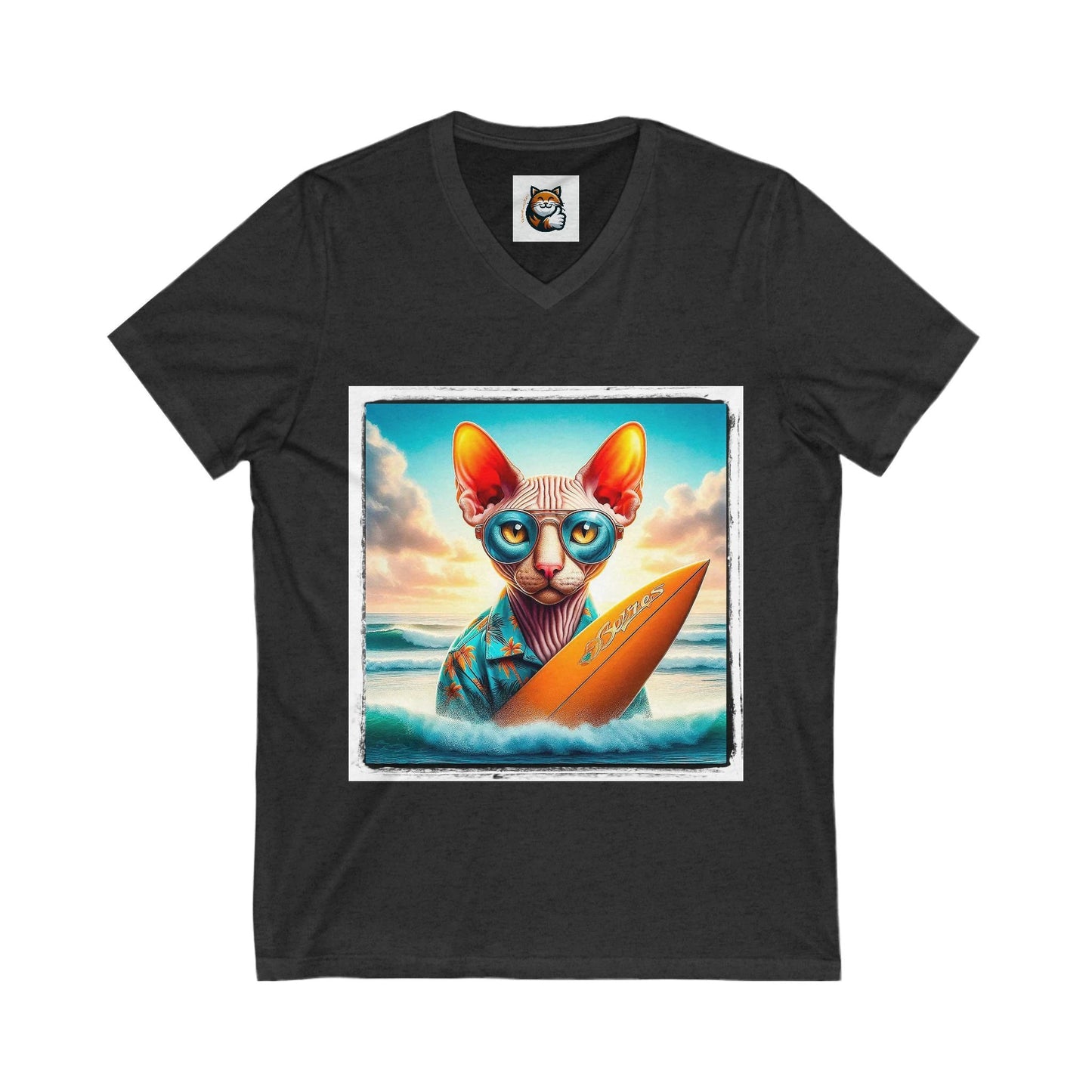 Cornish Rex Cat surfer Tee by Printify