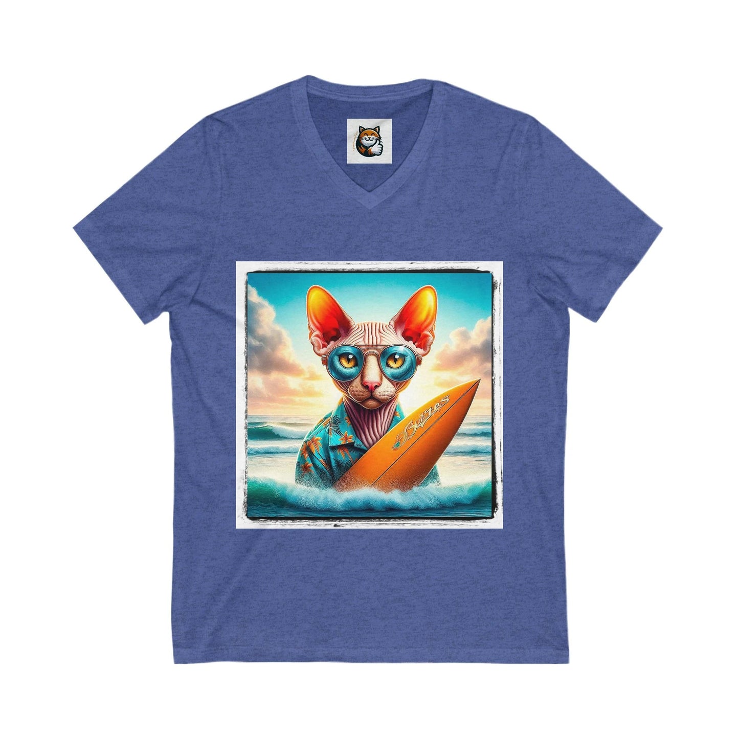 Cornish Rex Cat surfer Tee by Printify
