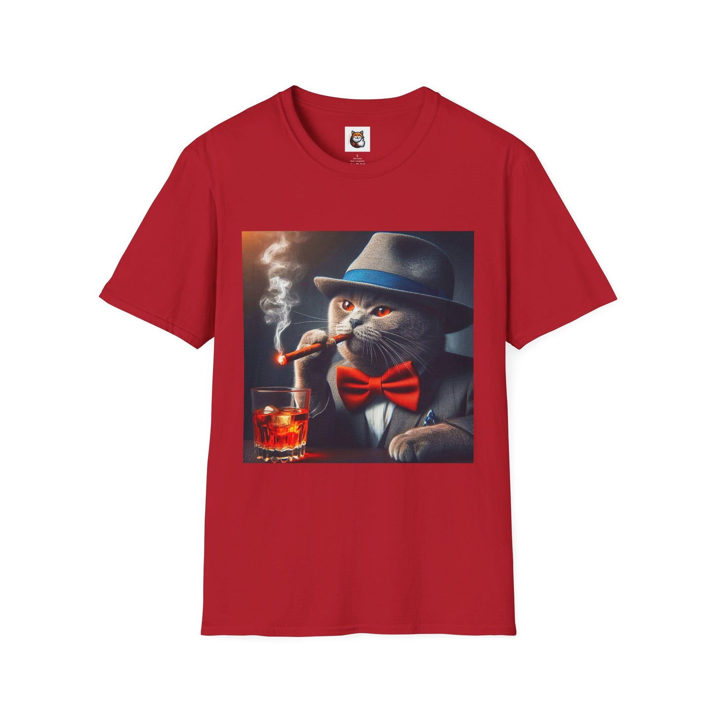 Russian Blue Cat whiskey drinking  T-Shirt