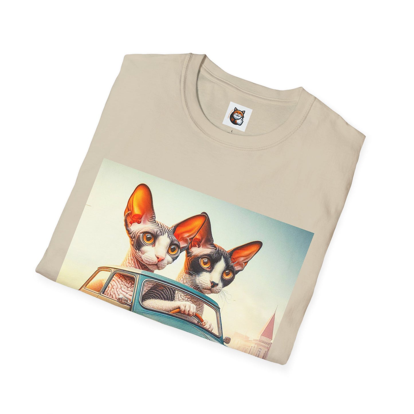 Wacky Cornish Rex Cat tiny car   T-Shirt