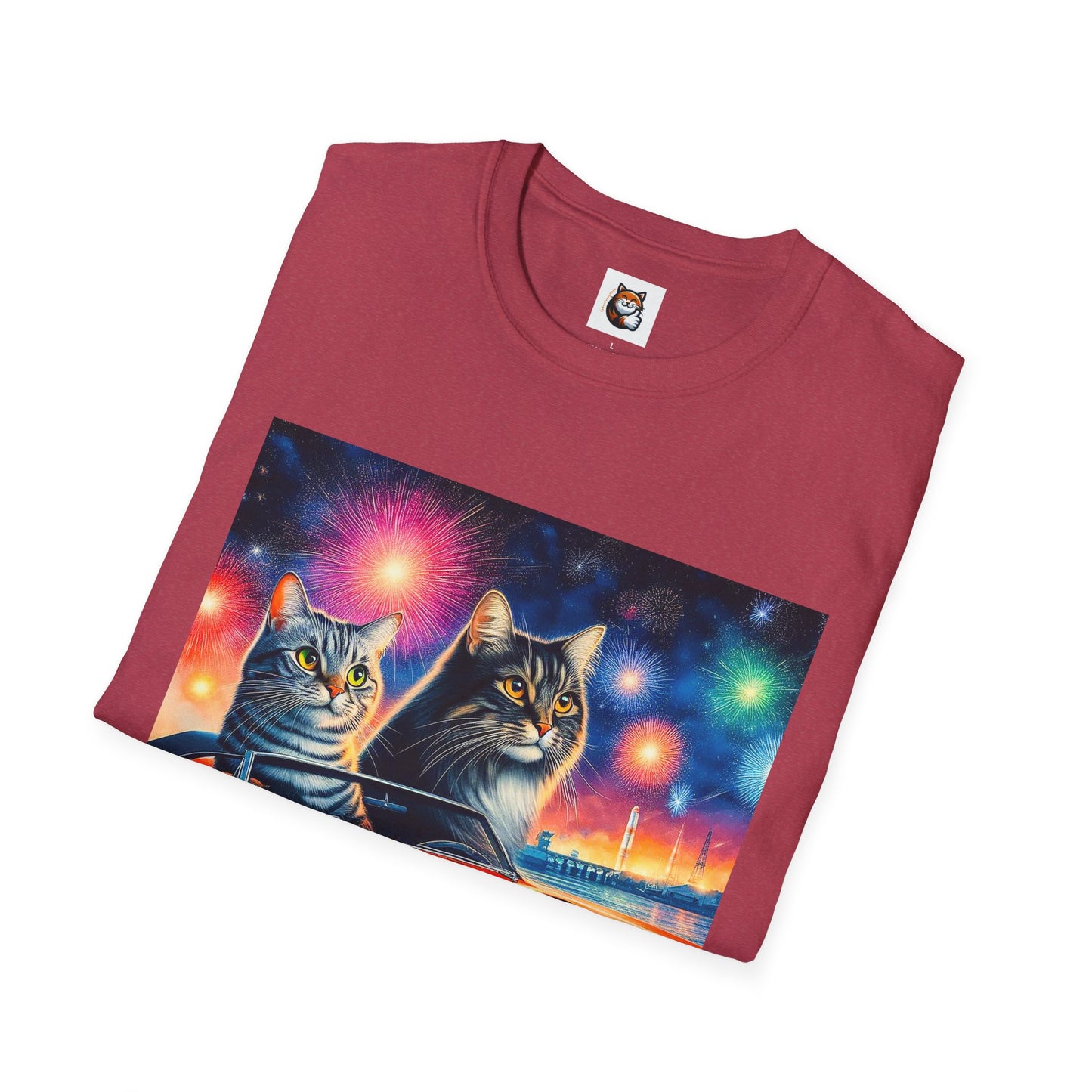 Wacky Domestic Cat Unisex Softstyle T-Shirt
