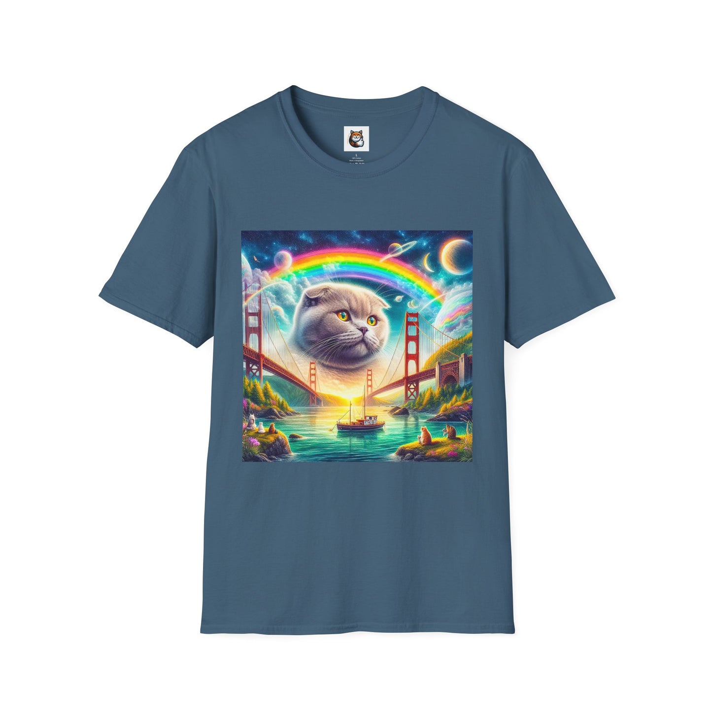 Scottish Fold Cat pretty rainbow  T-Shirt