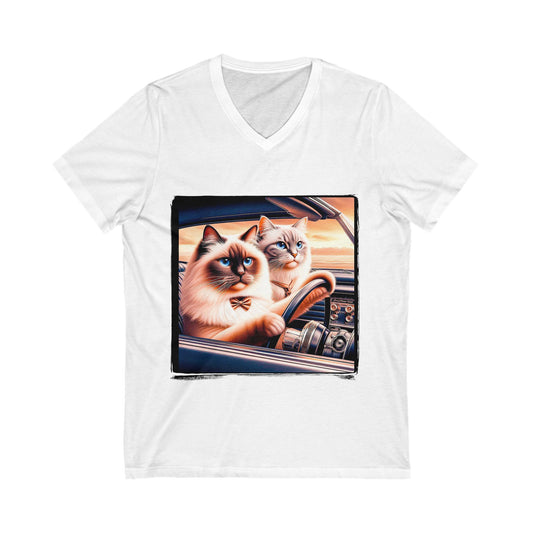Wacky Birman Unisex Jersey Short Sleeve V-Neck Tee