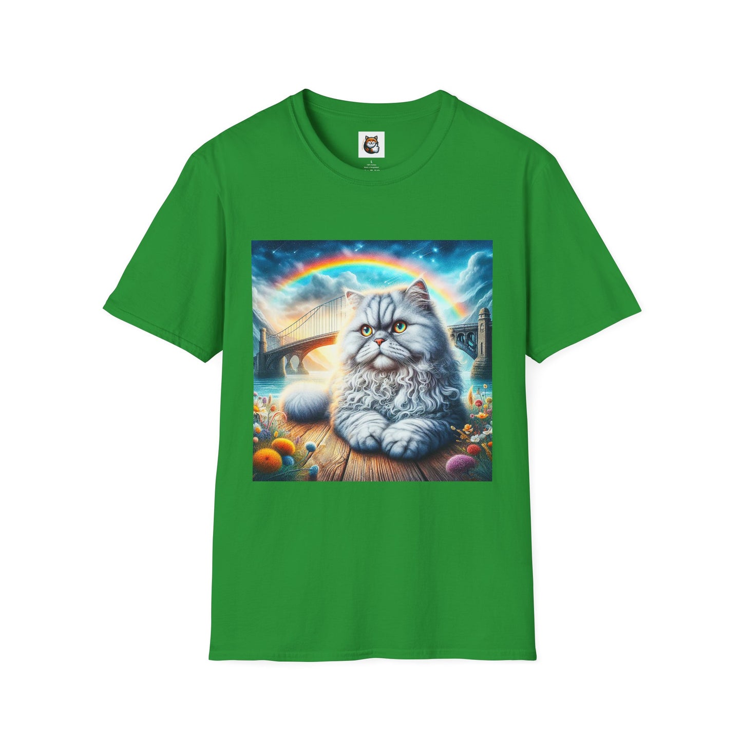 Selkirk Rex Cat T-Shirt  rainbow bridge