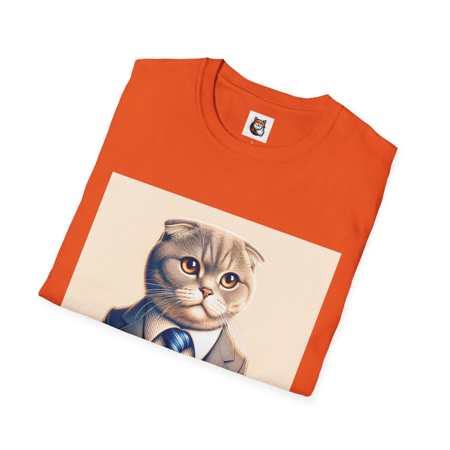 Scottish Fold Cat suit and tie  T-Shirt