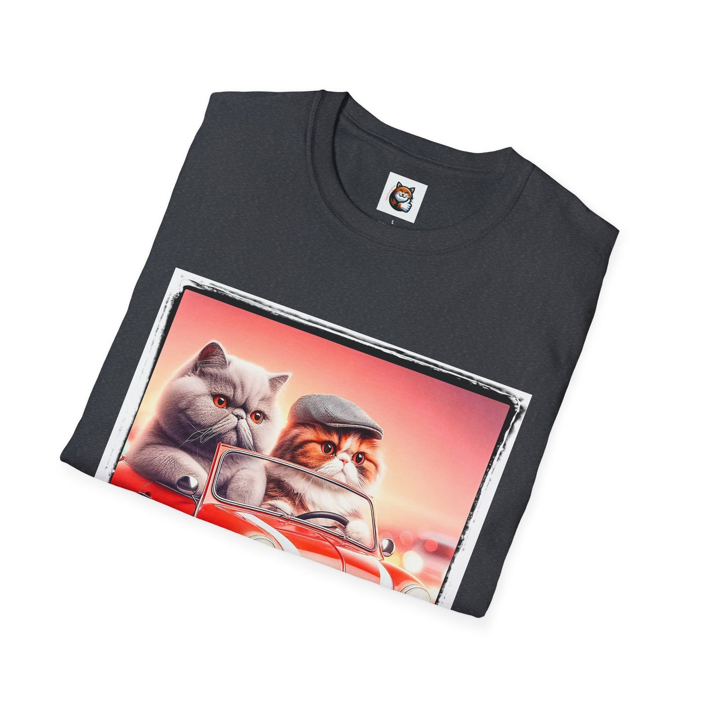Wacky Exotic Shorthair Cat Unisex Softstyle T-Shirt