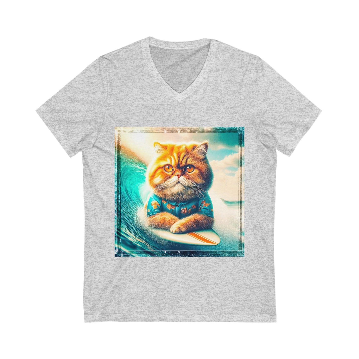 Persian Cat Unisex Jersey Short Sleeve V-Neck Tee