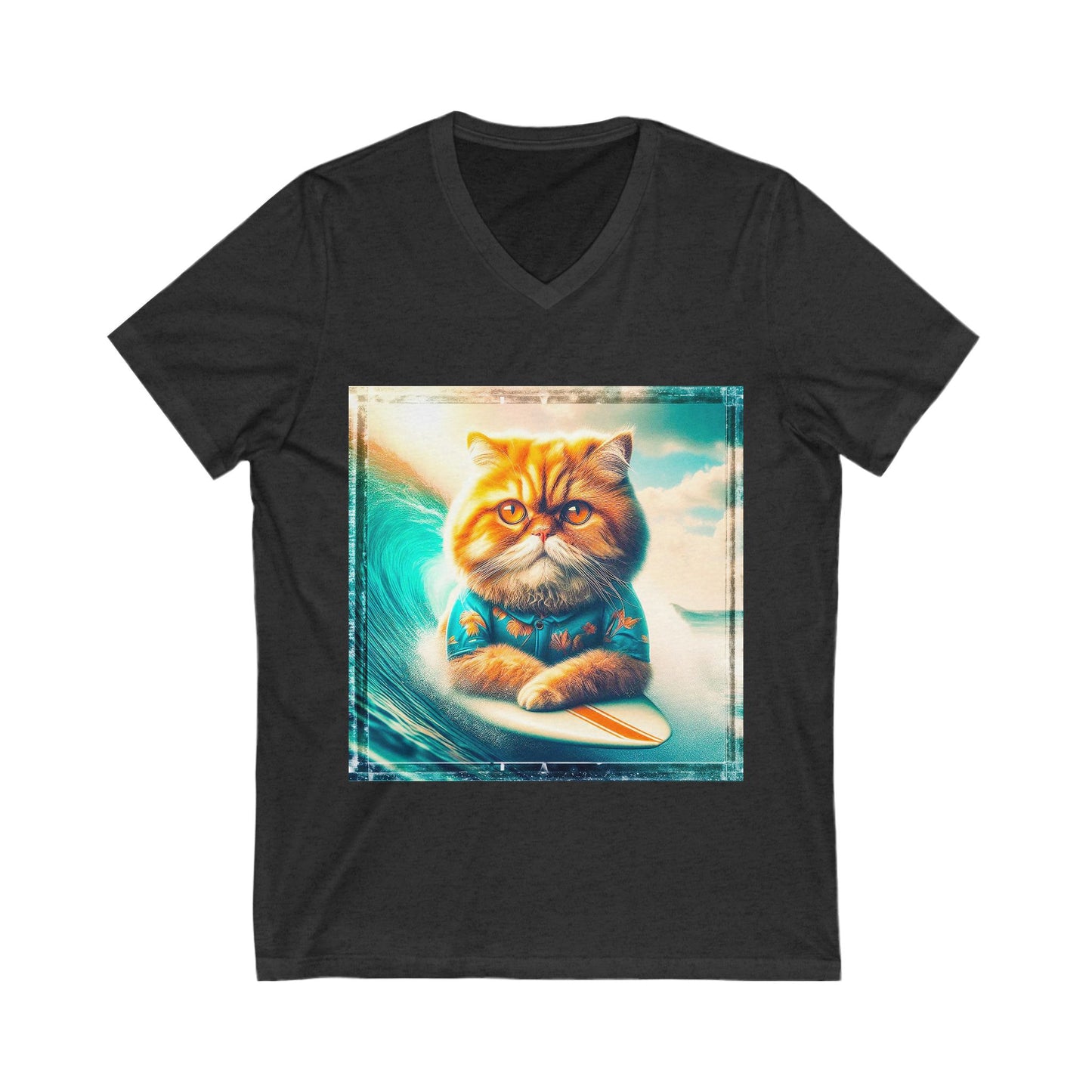 Persian Cat Unisex Jersey Short Sleeve V-Neck Tee