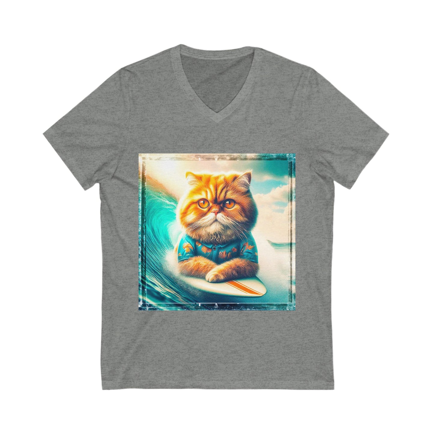 Persian Cat Unisex Jersey Short Sleeve V-Neck Tee