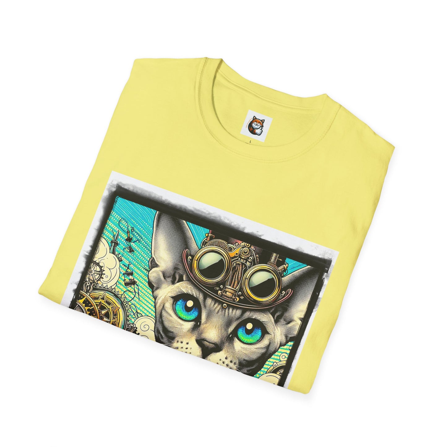 Devon Rex Cat steam punk Softstyle T-Shirt